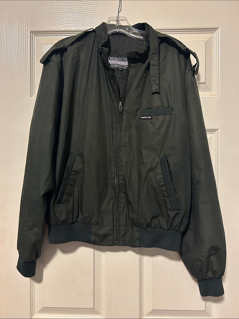 Members Only dark gray Military-Style Bomber Jacket
